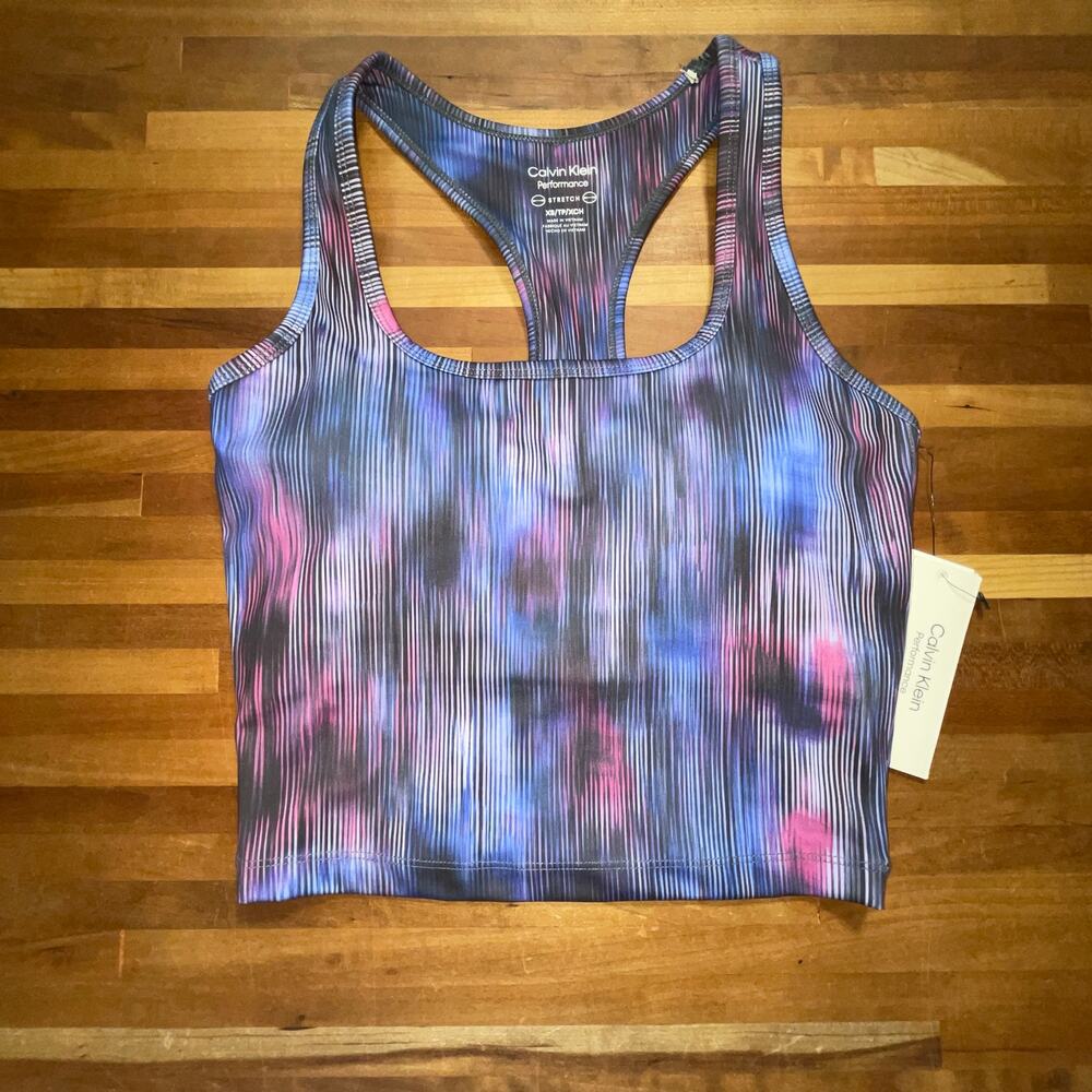 Calvin Klein Women's Low Impact Crop Top - Blur Movement Lotus XS
